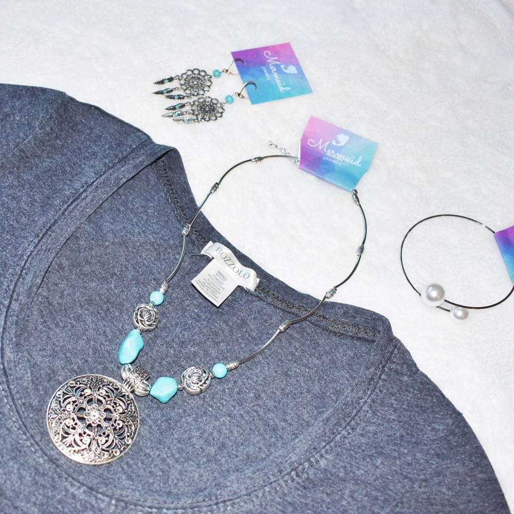 ⛔️SOLD⛔️ Bozzolo Grey Basic T-Shirt